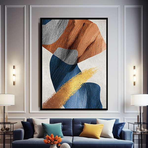 Quadro Decorativo Pedras Douradas