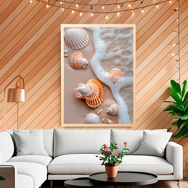 Quadro Decorativo Conchas Praia