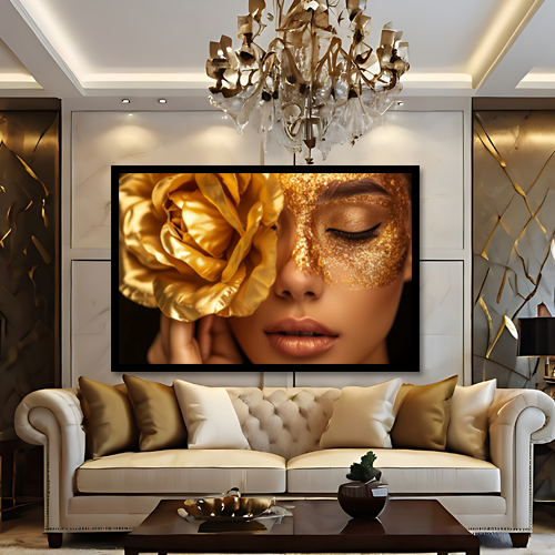 Quadro Mulher Dourada